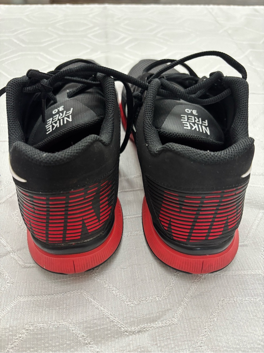 Nike Free 3.0 Running Shoes Black Red White Athletic Sneakers Men’s 10.5 - Picture 5 of 8